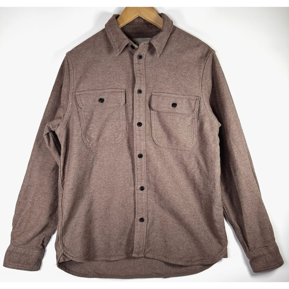 Everlane Heavyweight Overshirt Mens Medium Brown Cotton Relaxed Fit Workwear